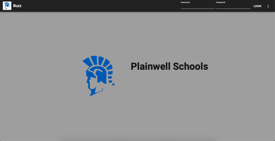 Plainwell Schools Buzz Login Screen.